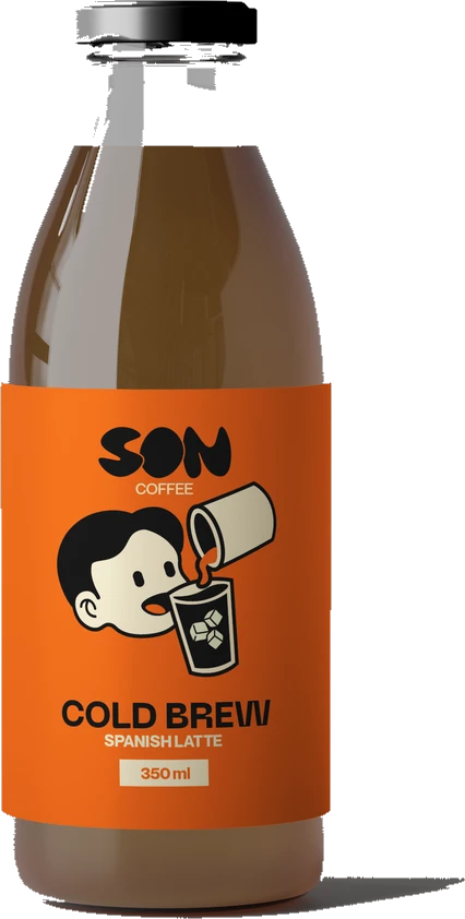 SON Coffee 350 ml glass bottle of Spanish Latte cold brew