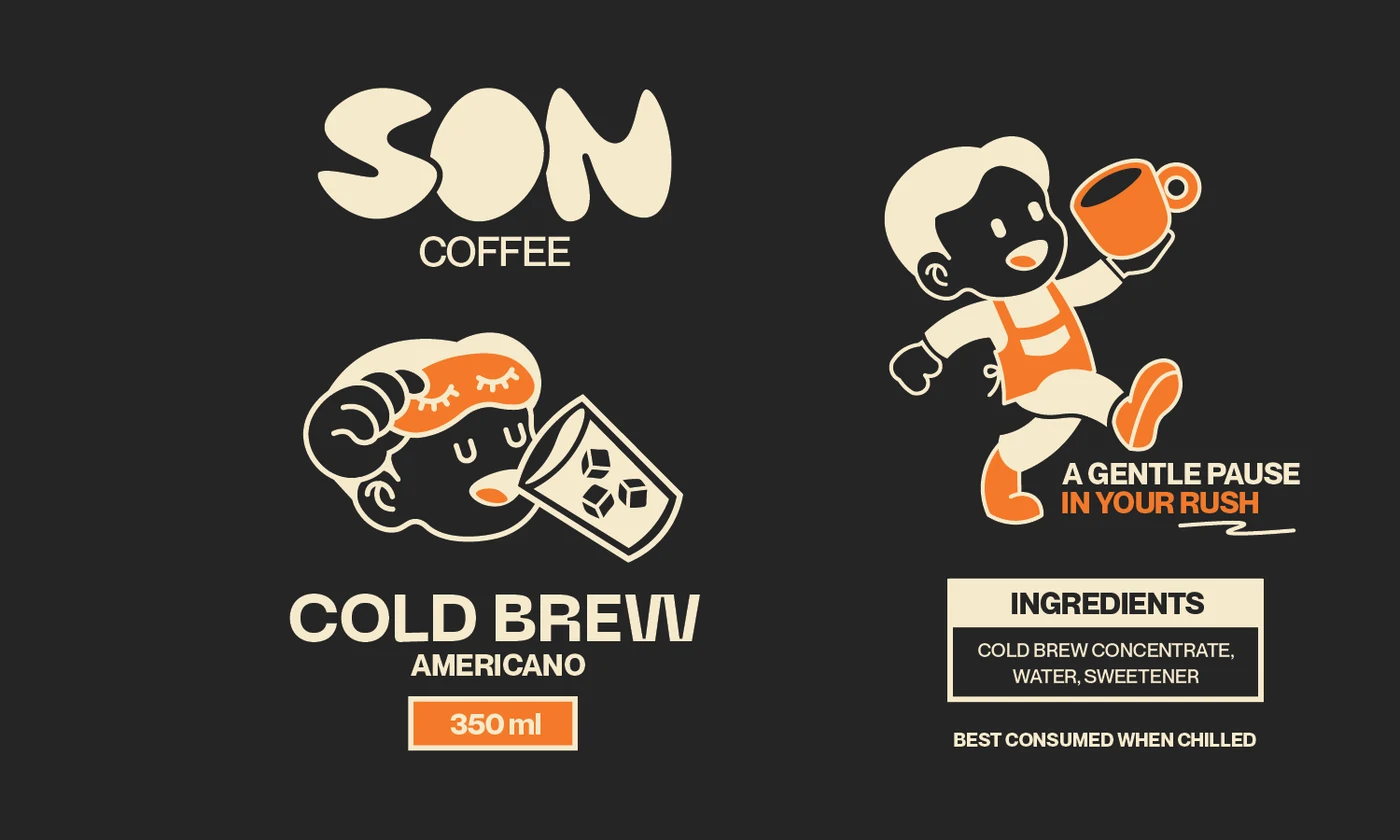 SON Coffee Americano packaging label