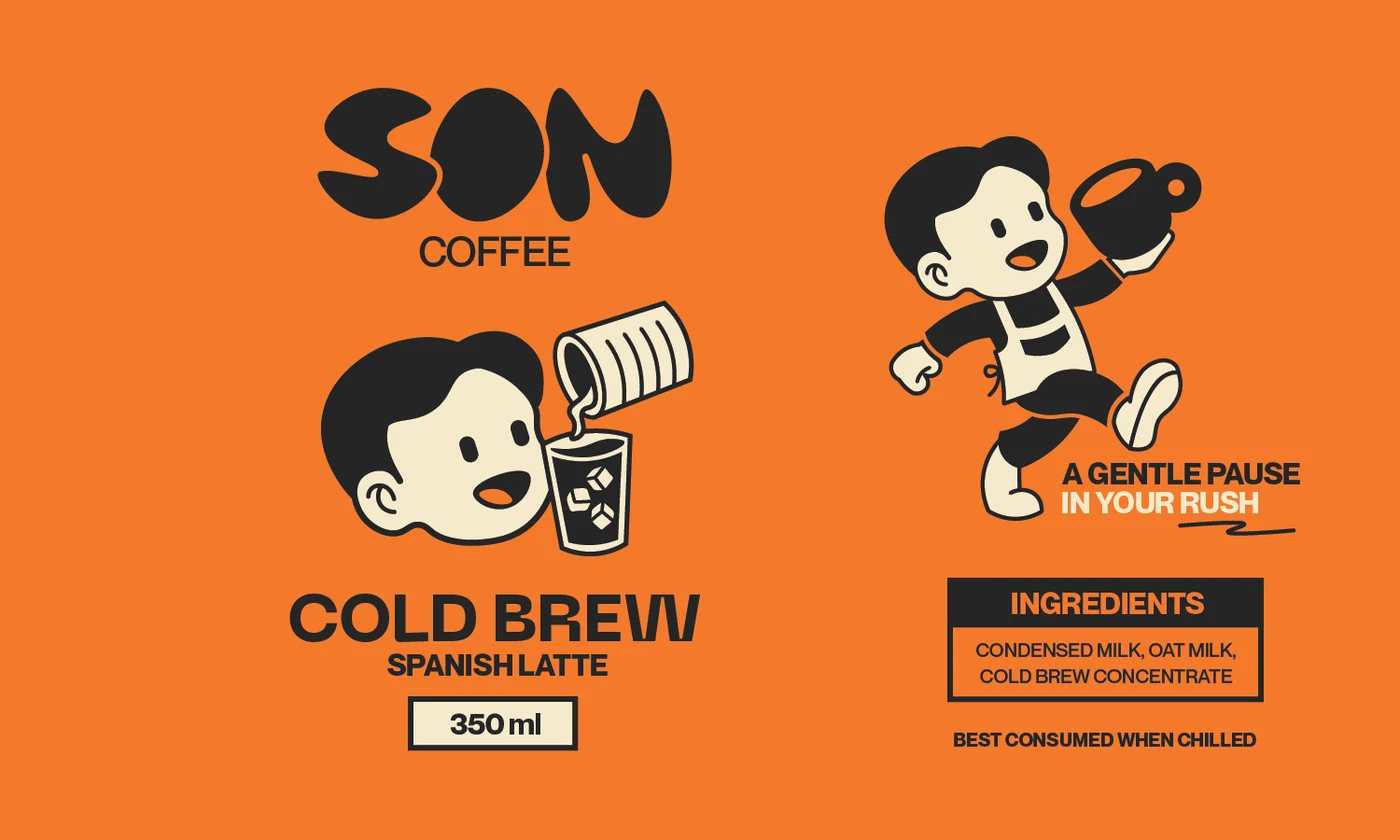 SON Coffee Spanish Latte packaging label
